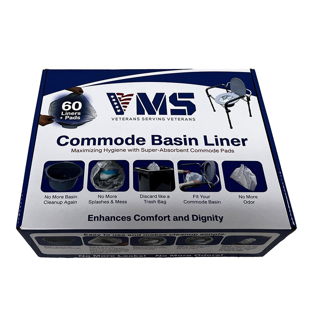 VMS Commode Basin Liner, 60 pack
